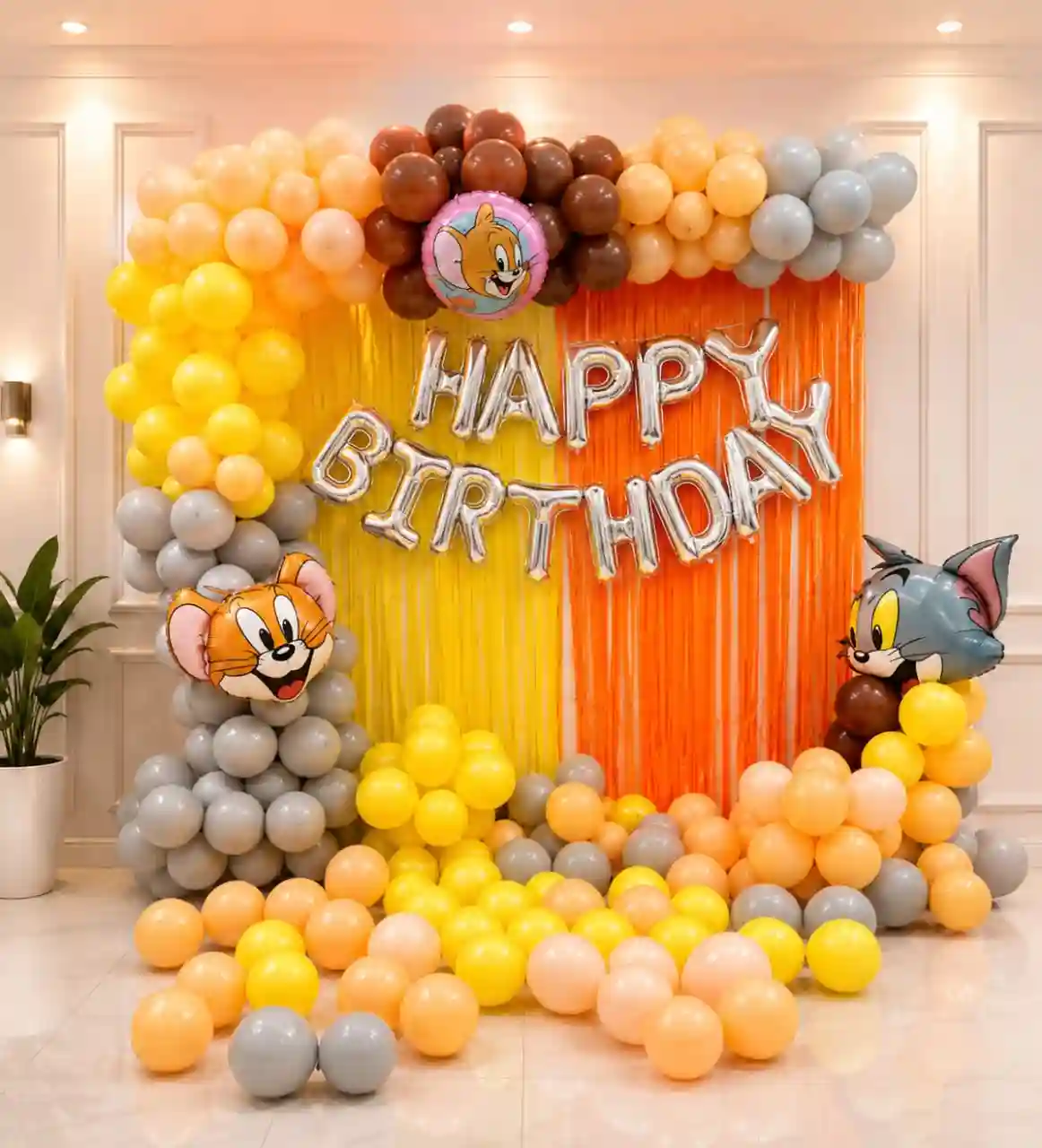 Cartoon Tom and Jerry wall Birthday Decor